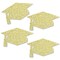 Big Dot of Happiness Gold Glitter Grad Cap - No-Mess Real Gold Glitter Cut-Outs - Graduation Party Confetti - Set of 24